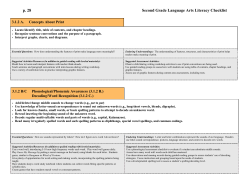 p. 28 Second Grade Language Arts Literacy Checklist