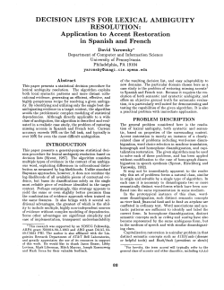 Decision lists for lexical ambiguity resolution: Application to Accent
