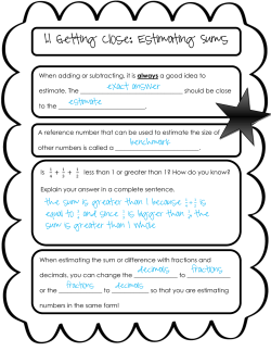 1.1 Getting Close: Estimating Sums