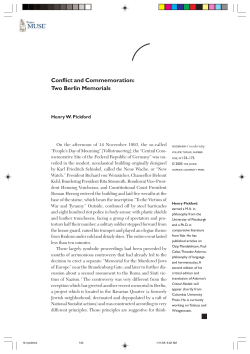 Conflict and Commemoration: Two Berlin Memorials