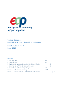 Participatory Art Practice in Europe