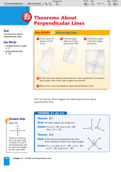 3.2 Theorems About Perpendicular Lines