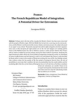 France: The French Republican Model of Integration. A Potential