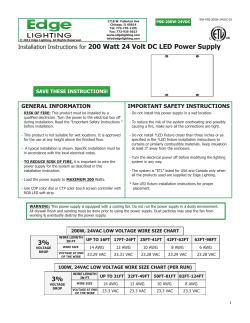 Installation Instructions for 200 Watt 24 Volt DC LED