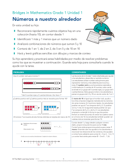 Bridges in Mathematics Grade 1 Family Overview: Unit 1 (Spanish)
