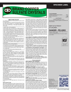 Copper Sulfate specimen label
