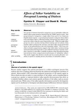Effects of Talker Variability on Perceptual Learning of Dialects