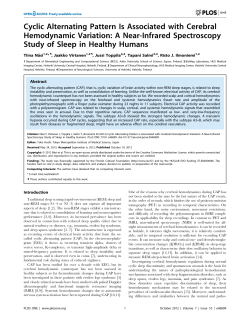 Cyclic Alternating Pattern Is Associated with Cerebral Hemodynamic