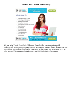 Tennis Court Oath Of France Essay