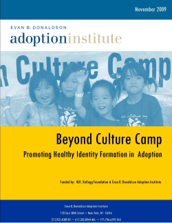 Beyond Culture Camp: Promoting Healthy Identity in Adoption