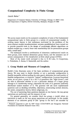 Computational Complexity in Finite Groups