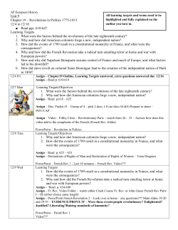 Schedule - Revolutions in Politics 2015