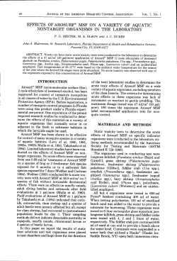 EFFECTS OF AROSURF@ MSF ON A VARIETY OF AQUATIC