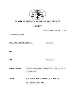 in the supreme court of swaziland