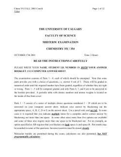 examination paper - University of Calgary