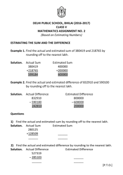 ESTIMATING THE SUM AN