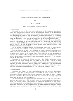 Pleistocene Glaciation In Tasmania