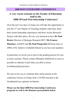 2008 post internship conference