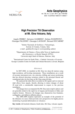 High precision tilt observation at Mt. Etna Volcano, Italy