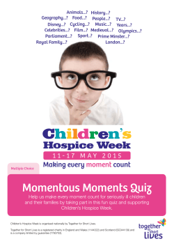 Momentous Moments Quiz - Children Hospices
