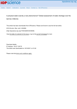 Is physical water scarcity a new phenomenon? Global assessment