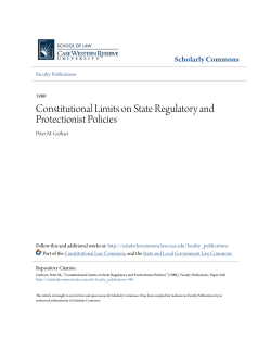 Constitutional Limits on State Regulatory and Protectionist Policies