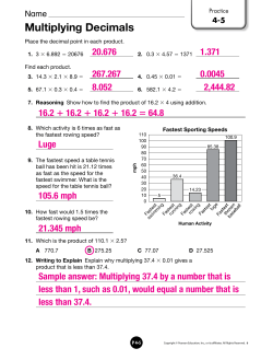 Multiplying Decimals