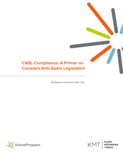 CASL Compliance: A Primer on Canada`s Anti