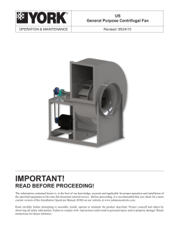 IMPORTANT! - Johnson Controls