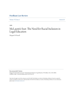 McLaurin`s Seat: The Need for Racial Inclusion in Legal Education