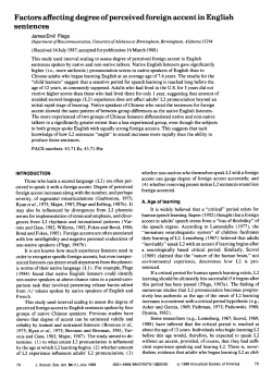 Factors Affecting Degree of Perceived Foreign Accent in English