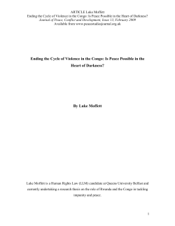 Is peace possible in the Heart of Darkness