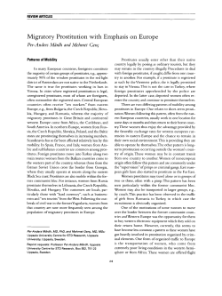 Migratory Prostitution with Emphasis on Europe