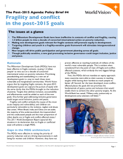 Fragility and conflict in the post-2015 goals