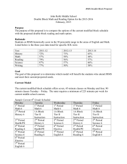 John Rolfe Middle School Double Block Math and Reading Option