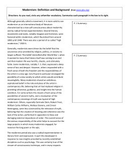 Modernism: Definition and Background (from www.pbs.org)