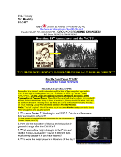 Reaction: 18 th Amendment and the WCTU&hellip;