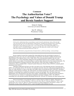 The Authoritarian Voter? The Psychology and Values of Donald