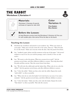 The RABBIT - Future Horizons, Inc.