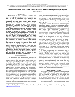 Selection of Soil Conservation Measures in the Indonesian