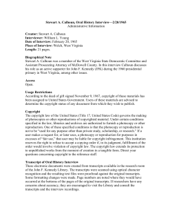 Stewart Calhoun - West Virginia Division of Culture and History