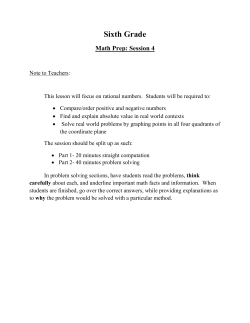 Sixth Grade Math Prep: Session 4