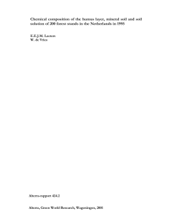 Chemical composition of the humus layer, mineral soil and soil