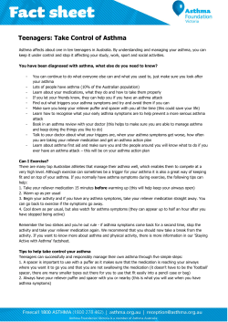Teenagers: Take Control of Asthma