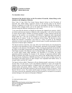 Statement of the Special Adviser on the Prevention of Genocide