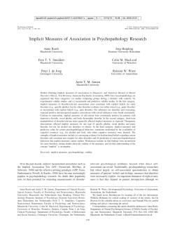 Implicit Measures of Association in Psychopathology Research