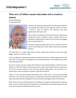 There are 1.27 billion reasons why Indian visit is crucial to Ireland