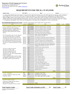 Spanish - Portland State University