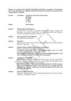 Minutes of a meeting of the Sandwich Toll Bridge Fund Finance