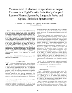 Measurement of electron temperatures of Argon Plasmas in a High